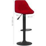  Barski stolčki 2 kosa vinsko rdeč žamet, (20968557) | Shoptok.si