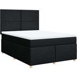 vidaXL Box spring postelja z vzmetnico črna 140x200 cm blago | Shoptok.si