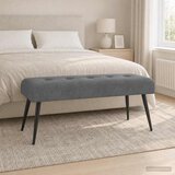  Klupa s gumbastim tkanjem Tamnosiva 110 x 40 x 46 cm Baršun | shoptok.hr