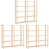 vidaXL stalci za pohranu 5 razina 3 kom 170x38x170 cm borovina 500 kg | shoptok.hr