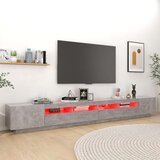 vidaXL TV ormarić s LED svjetlima siva boja betona 300 x 35 x 40 cm | shoptok.hr