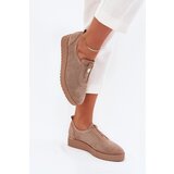 EVENTO Womens Platform Shoes Made Of Eco Suede Dark Beige Aviara | shoptok.hr