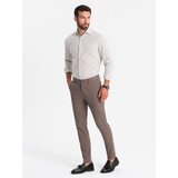 Ombre Men's uniform REGULAR FIT chino pants - brown | shoptok.hr