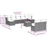  10-dijelni set vrtnih sofa s jastucima bež od poliratana | shoptok.hr