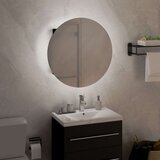  Kupaonski ormarić s okruglim ogledalom LED crni 40x40x17 5 cm | shoptok.hr