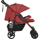  Otroški voziček za dvojčke rdeč jeklen | Shoptok.si