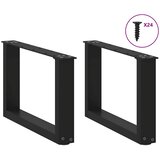  Noge za klub stolić U-oblik 2 kom Crne 50 x (30-31) cm Čelik | shoptok.hr