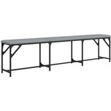 Blagovaonska klupa svjetlosiva 186 x 32 x 45 cm čelik i tkanina | shoptok.hr