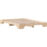 vidaXL okvir za posteljo Naravni Trden borov les 140 x 200 cm Vzdržljiv | Shoptok.si