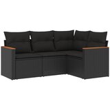  4-dijelni set vrtnih sofa od poliratana s jastucima crni | shoptok.hr