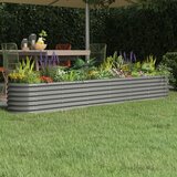 vidaXL Visoka greda iz prašno premazanega jekla 260x40x36 cm siva | Shoptok.si