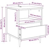  Nočna omarica 2 pcs Črni hrast 40 x 35 x 50 cm Konstruiran les | Shoptok.si