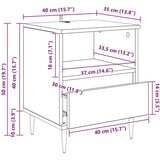  Noćni ormar 2 pcs Crni hrast 40 x 35 x 50 cm Konstruirano drvo Slike