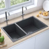 Kuhinjski sudoper crni od nehrđajućeg čelika