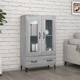  Visoka komoda boja hrasta sonome 70x31x115 cm konstruirano drvo Siva Cene