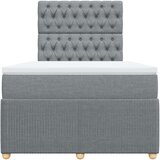 vidaXL Boxspring postelja z vzmetnico svetlo siva 120x190 cm blago | Shoptok.si