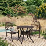 vidaXL 3-dijelni bistro set od lijevanog aluminija brončani | shoptok.hr