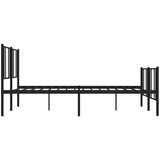  Metalni okvir kreveta uzglavlje i podnožje crni 200x200 cm | shoptok.hr