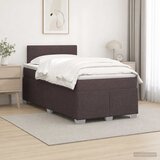  Krevet s box springom, madracem i LED-om Tamno smeđa Tkanina 120 x 190 cm | Shoptok.si