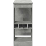vidaXL Barska miza s policami betonsko siva 90x47,5x103,5 cm inž. les | Shoptok.si
