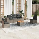 Maison Chic Seti vrtnega pohištva - Vrtna garnitura - Vrtni pohištvo set 6-delna z blazinami siv poli ratan, (21805756) | Shoptok.si