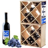 KADAX Stojalo za vino, leseno stojalo, 48 steklenic, omarica za alkohol, 104 cm, komplet 2 kosov, (5000362725) Cene