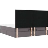 vidaXL Otomanski posteljni okvir z vzmetnico siv 160x200 cm um. usnje | Shoptok.si