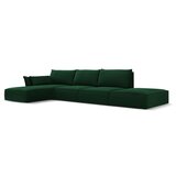 Mazzini Sofas Temno zelena žametna kotna sedežna garnitura (levi kot/z ležalnikom) Vanda – | Shoptok.si
