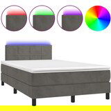  Krevet box spring s madracem LED tamnosivi 120 x 190 cm baršun | shoptok.hr