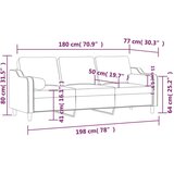 vidaXL Trosjed s ukrasnim jastucima smeđi 180 cm od tkanine | shoptok.hr