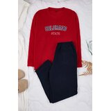 Trendyol muški set pidžama Tmnaw26Pt00038, burgundac-bordo Cene
