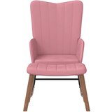  Stolica za ljuljanje s osloncem za noge ružičasta baršunasta | shoptok.hr