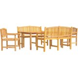  5-dijelni vrtni blagovaonski set od masivne tikovine Smeđa Dužina stola 180 cm | shoptok.hr