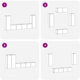 vidaXL komplet TV omar 4 dela stenske črni hrast inženirski les, črni hrast TV stojalo 80x30x30 cm narejeno iz inženirskega lesa, stenske TV omare - 2 kosi črni hrast, 30.5x30x90 cm, narejeno iz inženirskega lesa | Shoptok.si