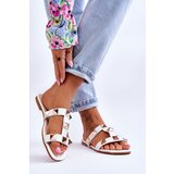 Boto Women's Slippers With Large Studs White Mercure | Shoptok.si
