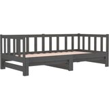  Izvlečna dnevna postelja siva 2x(90x190) cm trdna borovina, (21073734) | Shoptok.si