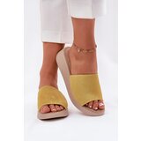 Panto Fino Ladies Suede Wedge Sandals Yellow | shoptok.hr