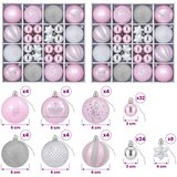  Set božićnih kuglica 88 kom. ružičasta i srebrna Ø 6 cm | shoptok.hr