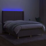  Box spring postelja z vzmetnico LED taupe 140x200 cm blago, (20724973) | Shoptok.si