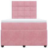 vidaXL Box spring postelja z vzmetnico roza 120x190 cm žamet, (21305276) | Shoptok.si