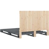 vidaXL Posteljni okvir z vzglavjem siv 160x200 cm trdna borovina | Shoptok.si