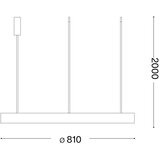 Ideal Lux led luster na sajli gemini LED/59W/230V ø 81 cm cri 90 zlatna | Eponuda.com