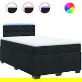  Krevet box spring s madracem crni 120 x 190 cm baršunasti | shoptok.hr
