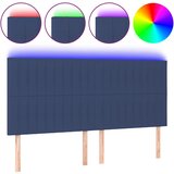 Maison Chic led posteljno vzglavje - vzglavna omarica - nočna omarica modro 160x5x118/128 cm blago, (21710807) | Shoptok.si