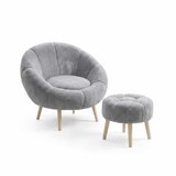 Atelier Del Sofa Set stolica i taburea, 2 dijela, siva | Eponuda.ba