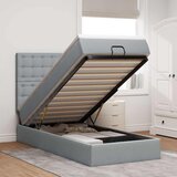  Otomanski okvir kreveta s madraca svijetlosivi 90x190cm tkanine | shoptok.hr