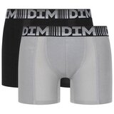 DIM 3D FLEX AIR LONG BOXER 2x - Men's sports boxers 2 pcs - grey - black | Shoptok.si