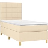  Krevet s oprugama i madracem krem 100 x 200 cm od tkanine | shoptok.hr