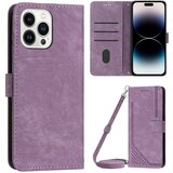 INORCO Za iPhone 14 Pro PU usnjena zaščitna prevleka na dotik s črtami in vtisnjenimi črtami za denarnico, folija za telefon, (22037038) Cene