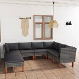 Maison Chic Seti vrtnega pohištva - Vrtna garnitura - Vrtni pohištvo set 8-delna z blazinami poli ratan siva, (21798807) | Shoptok.si